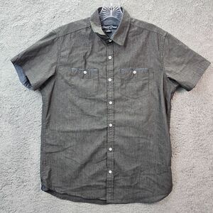 Desert Dunes Men's Gray Button Up Short Sleeve Shirt Size M